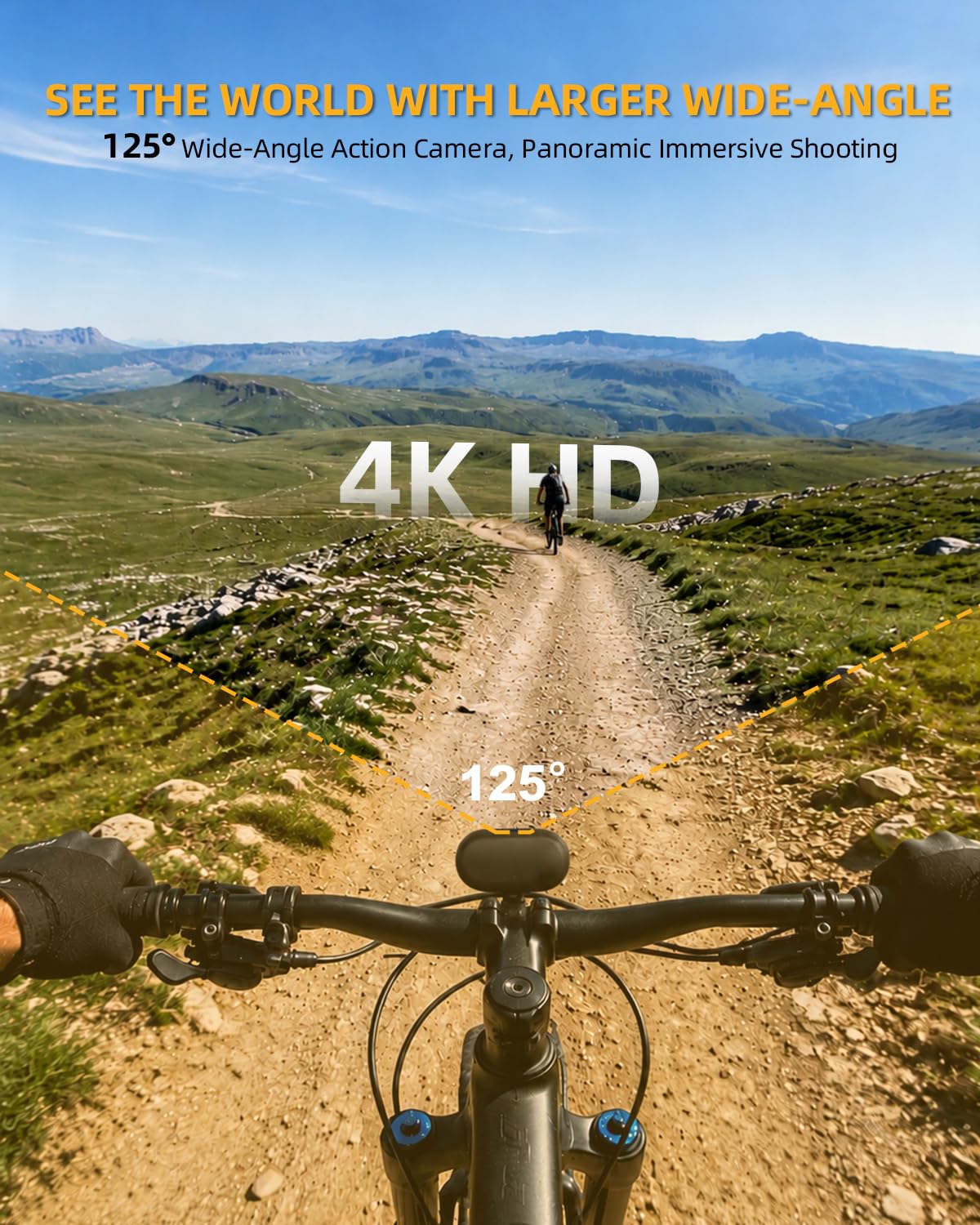 Mini caméra d'action 4K avec Carte SD de 64 Go, caméra corporelle magnétique POV avec Wi-FI