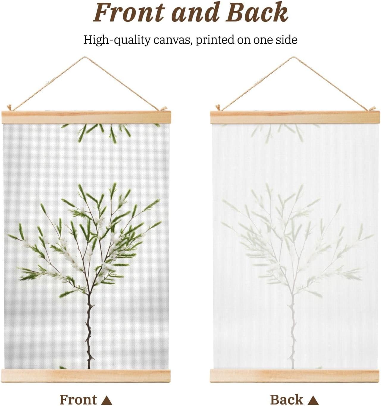 White Natural Plant Green Twig (1) Print Poster Hanger,Hanging Poster, Poster Frame,Wood Poster Hanger, For Wall Hanging