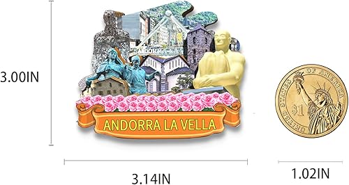 Miniatura 3 de La Vella Andorra Andorra Imán de nevera imán de madera 3D hitos de viaje coleccionables, decoración hecha a mano