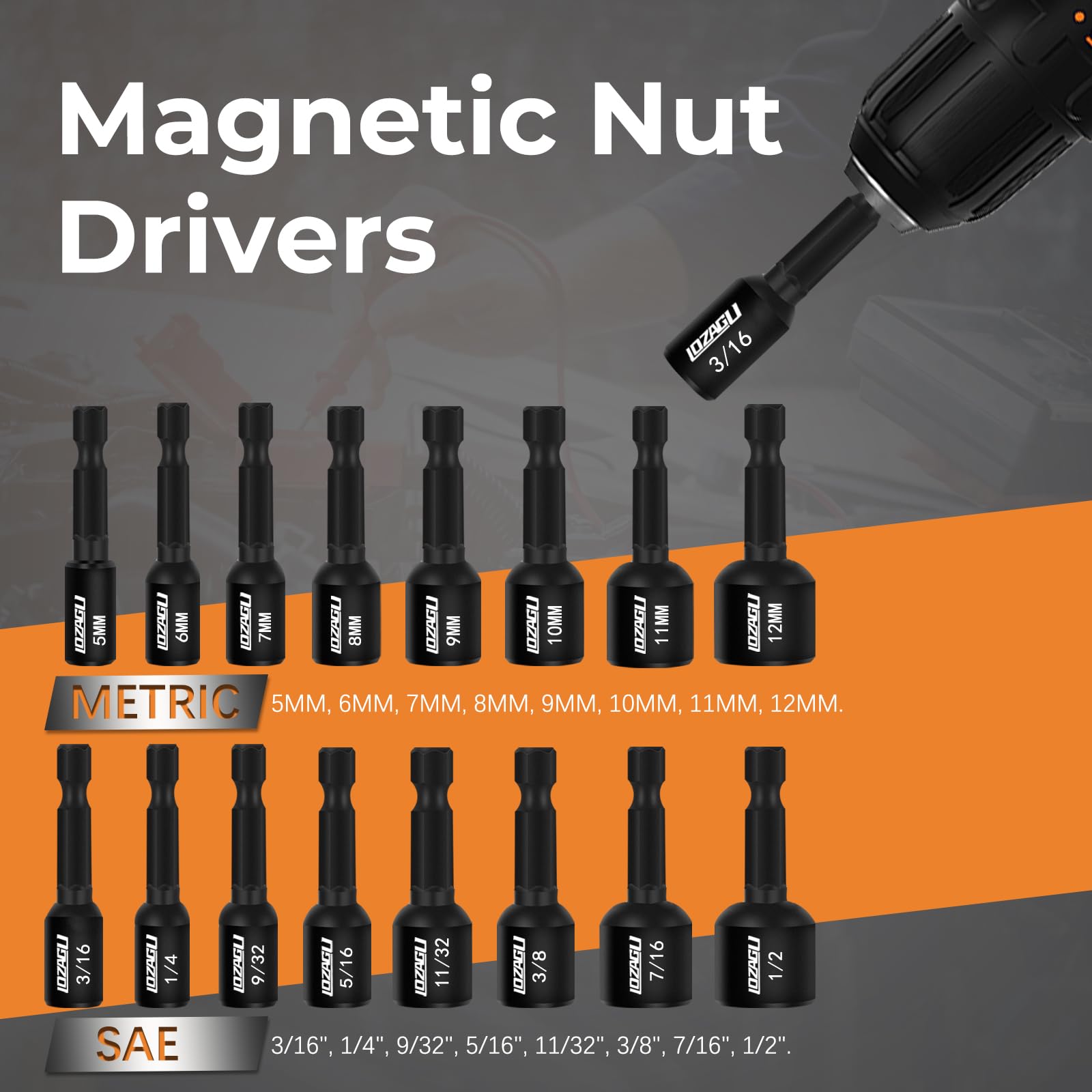 Magnetic Nut Driver Set - 17 Piece Impact Kit -2 Magnetic Nut Driver Set - 17 Piece Impact Kit -2