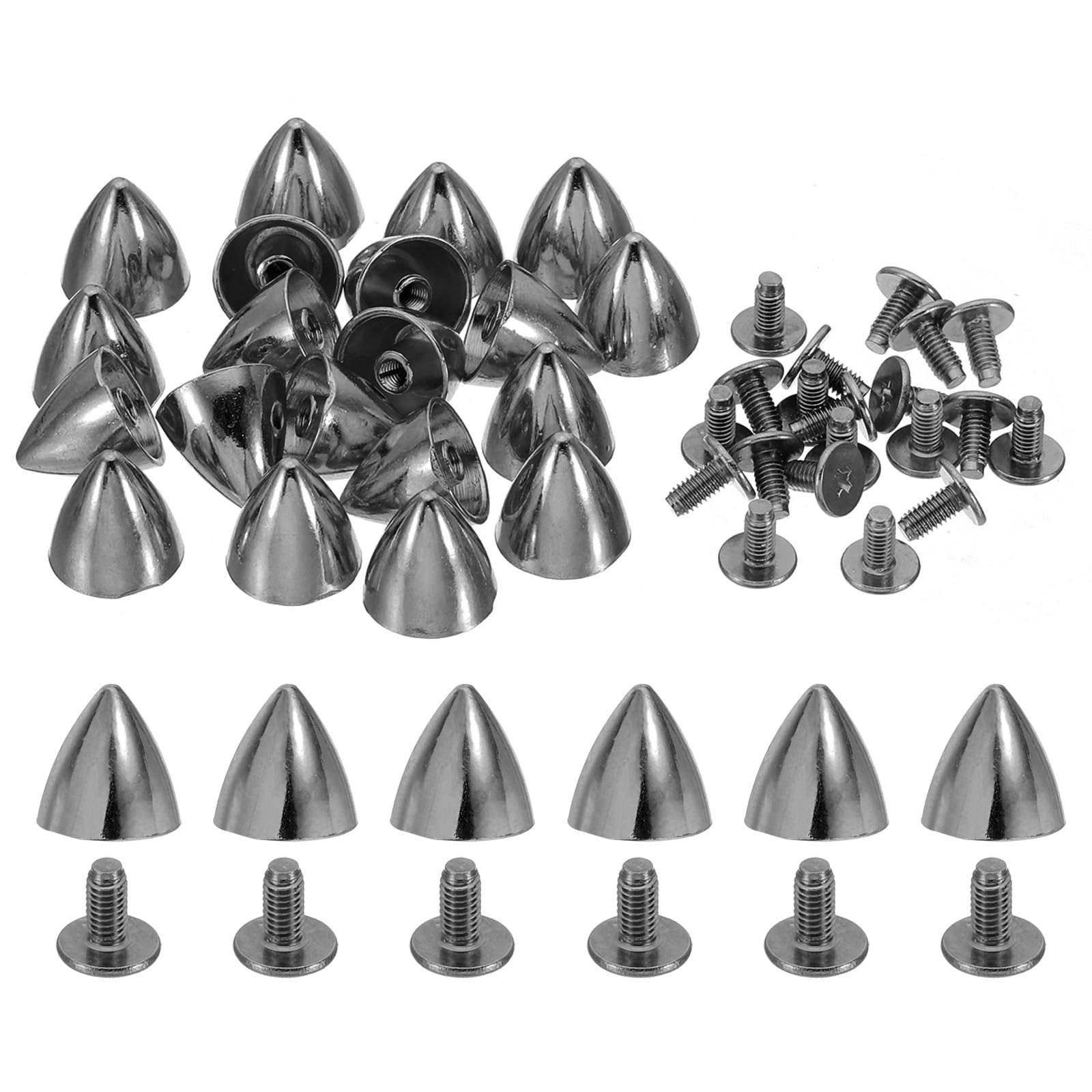 PATIKIL 12mm Studs for Clothing 20 Sets Studs and Spikes Leather Rivets Cone Spikes Metal Screw Studs for Clothing Leather Crafts Fabric Shoes Punk Bag Leathercraft