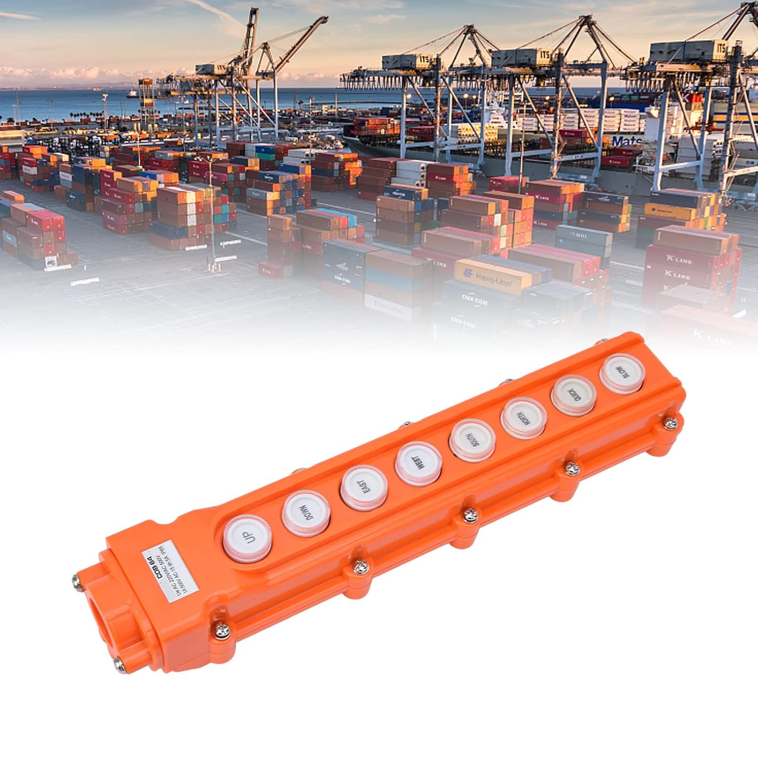 Hoist Control Switch, Crane Controller Hoist Remote Control Station Push Button Switch 8 Ways COB‑64 220V/500V Lifting Pendant Control Station,for Car Tailgates