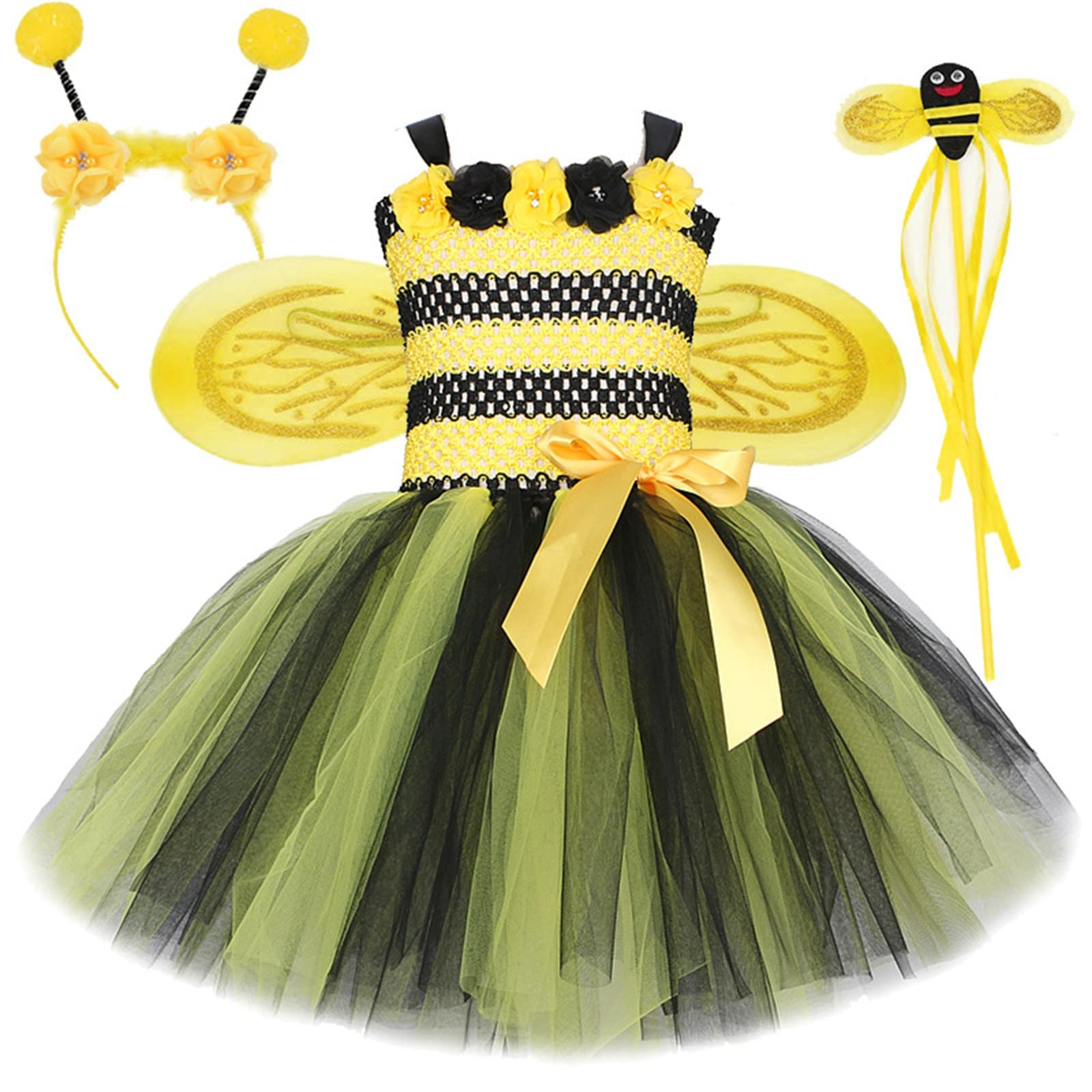 Générique Abito Tutu Fiore Gonna Tulle, Costume per Carnevale, Spettacoli e Compleanni
