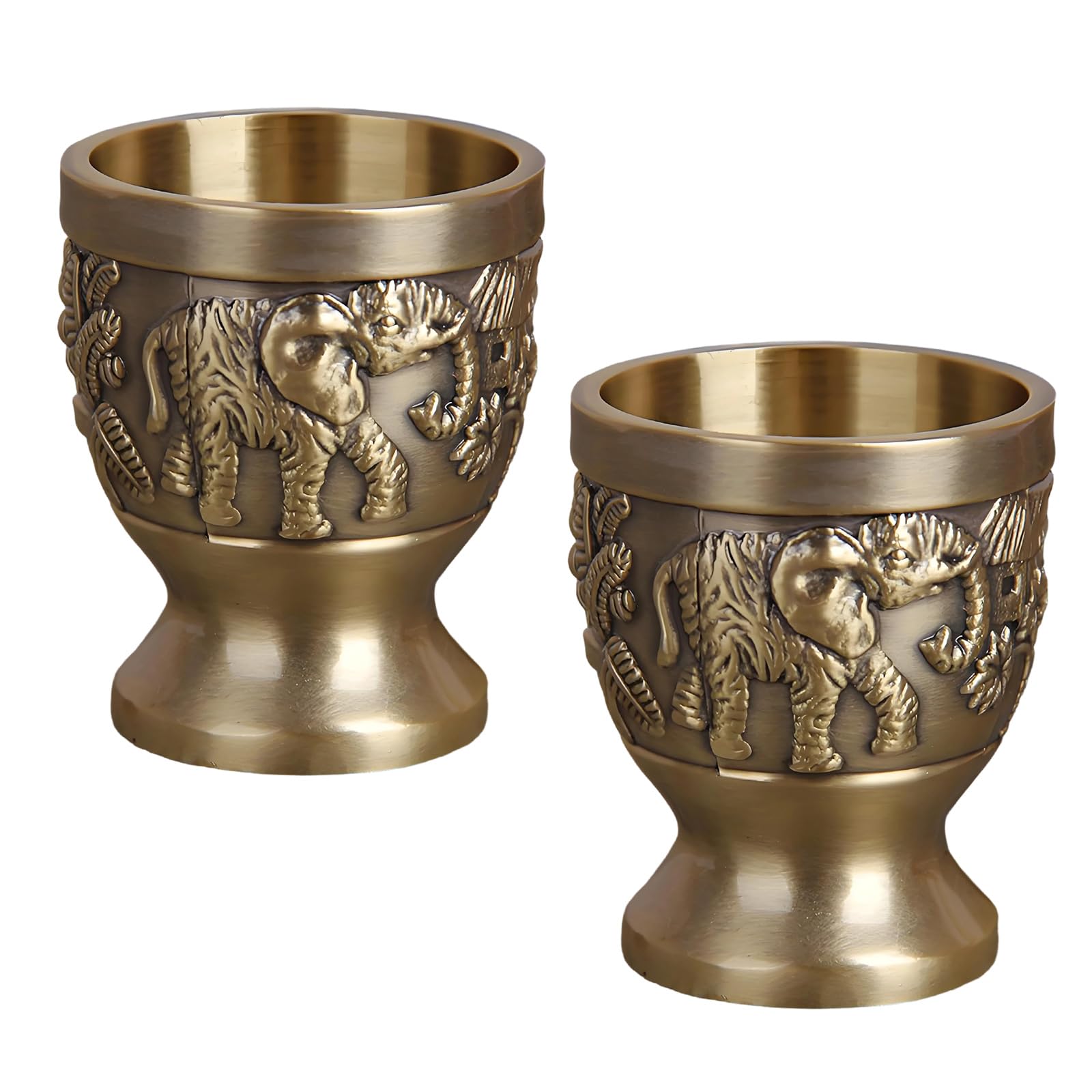 Msioytog Artistic Elephant Themed Drinking Set Sturdy Kiriste Crafted Cocktails Tool with Classical Bronze Finish Traditional Elephant Drink Equipment