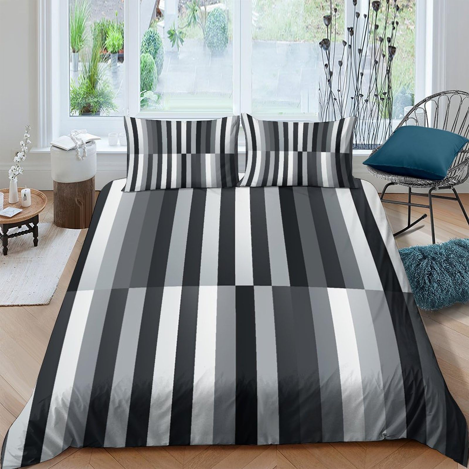 Housse de couette 220x240cm IOFEER en microfibre grise