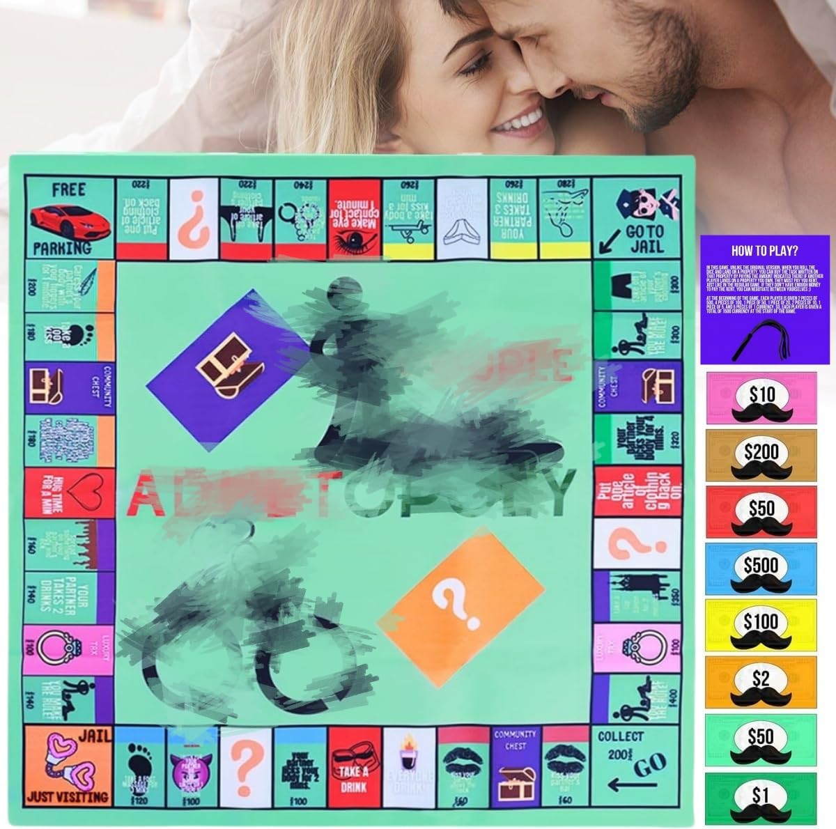 Adult Board Game for Couples, Fun & Romantic Date Night Card Game, Conversation Starters & Naughty Challenges, Couple Games for Adults (1 Set)