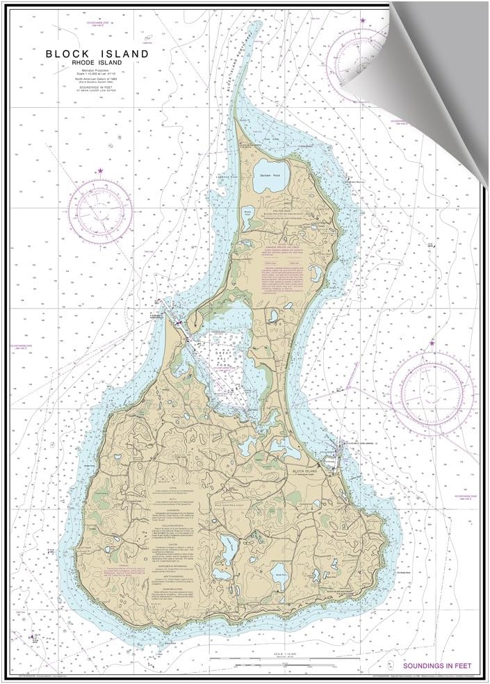 MAPTECH Block Island, RI Decorative Nautical Charts