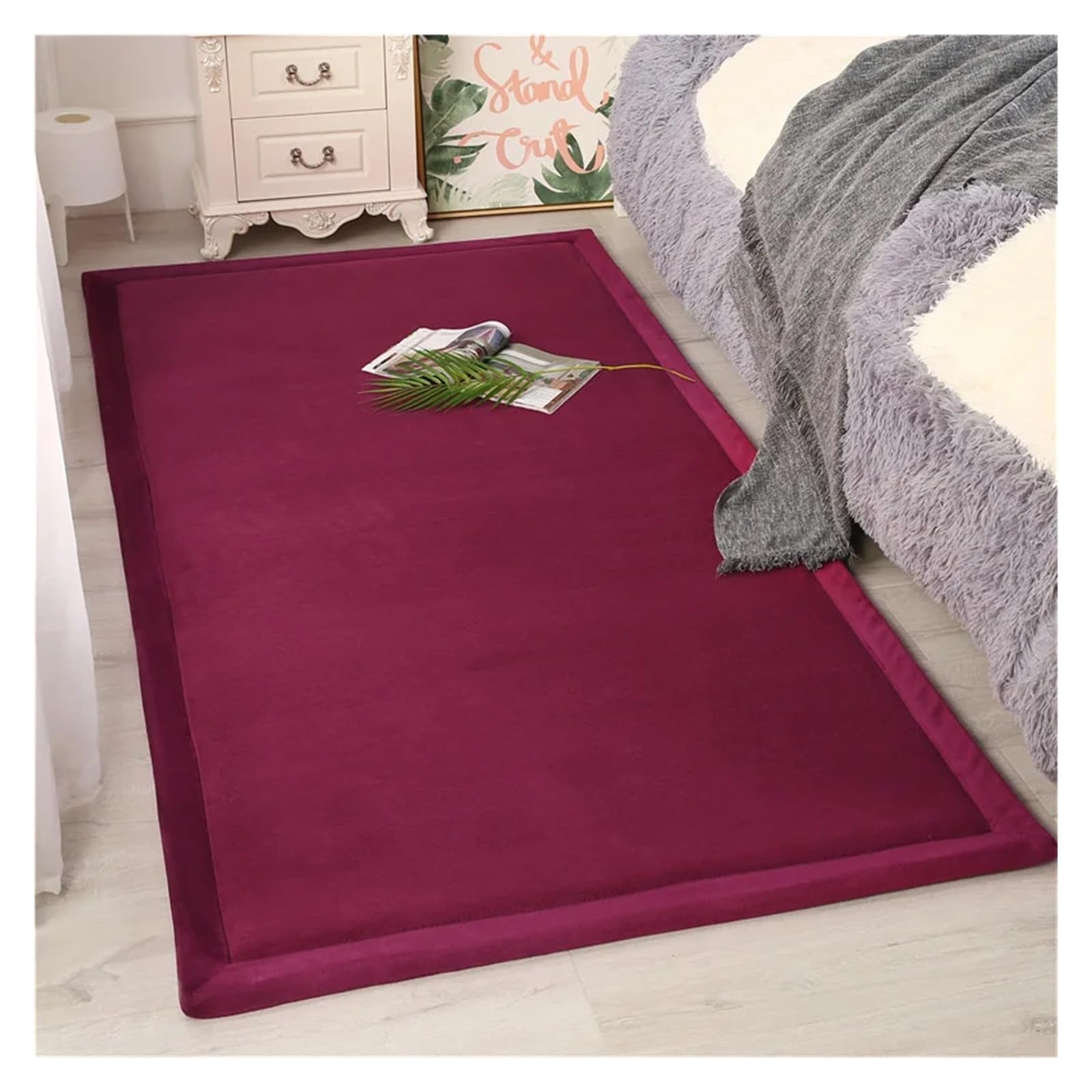 Tapis en molleton corail canapé chambre enfant 40x60cm tapis de sol épais