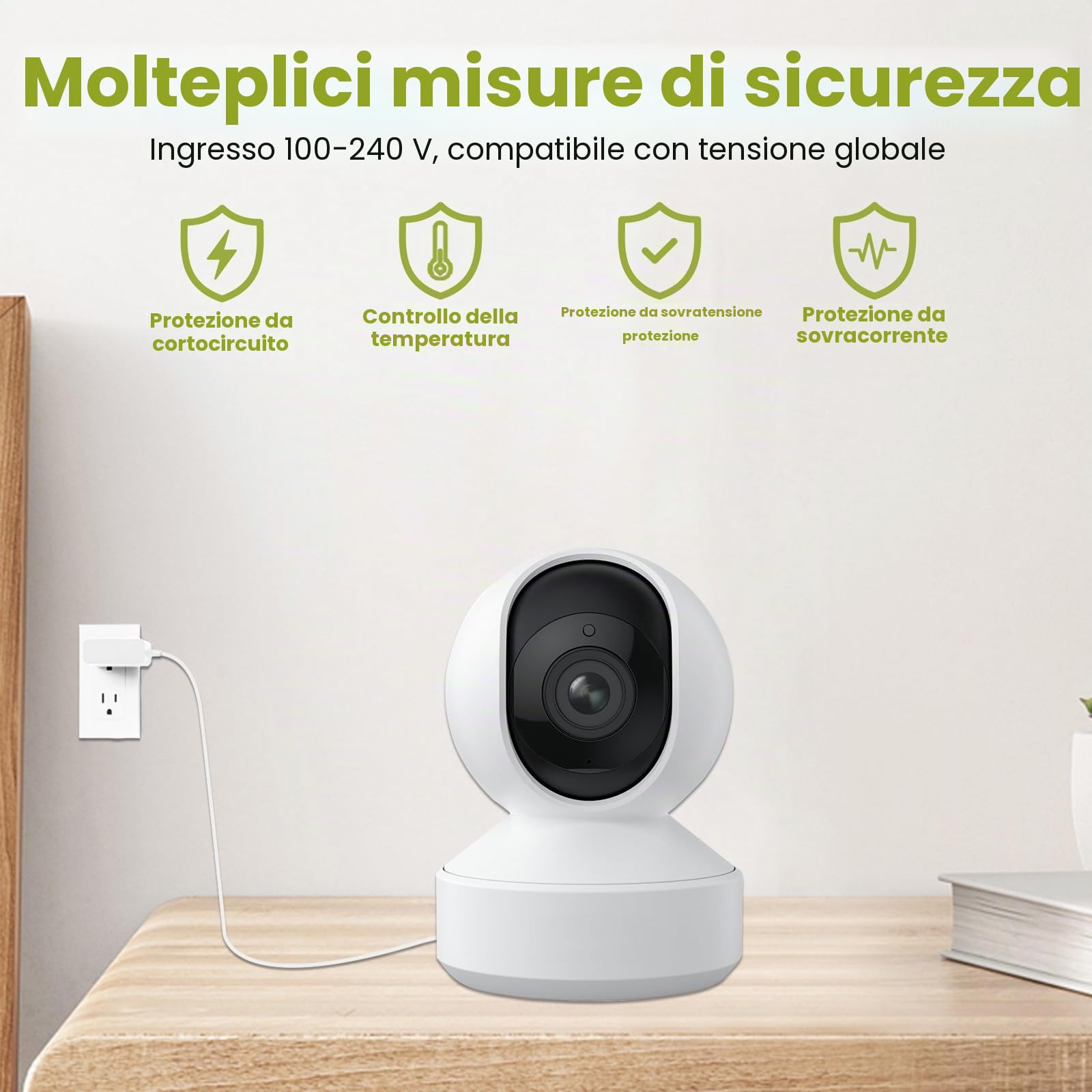 Caricatore per fotocamera WiFi, per interni, compatibile con Reolink 4K, telecamera interna E1, zoom