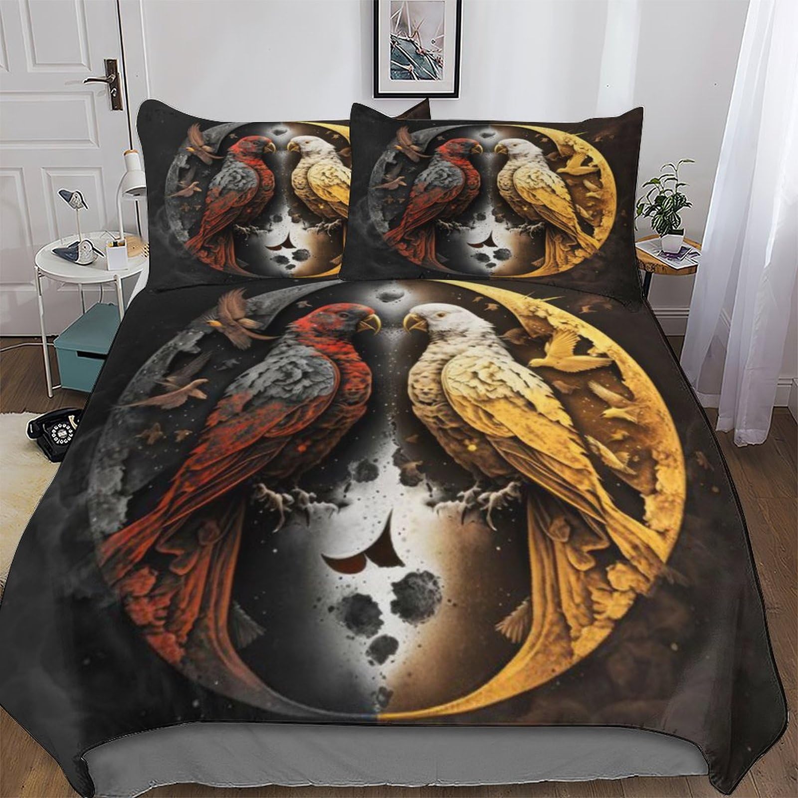 Housse de couette perroquet king size pour une chambre au style tropical
