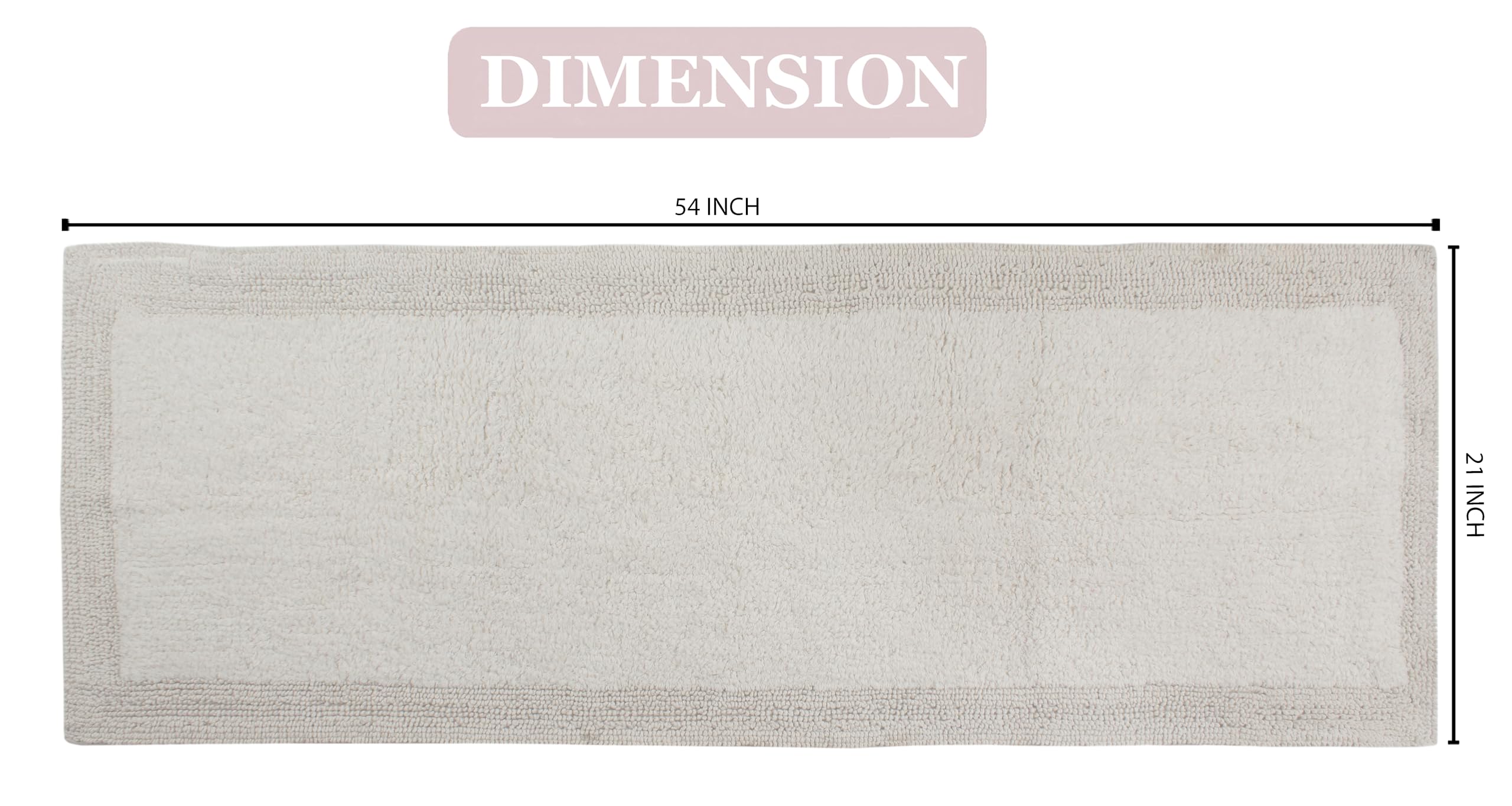 Home Weavers Luxury Collection - Juego De Alfombras De Baño De 100 % Algodón Reversible, Lavables, Suaves Y Absorbentes, Juego De Alfombras De Baño Antideslizantes, 17 X 24 Pulgadas, Rectangular