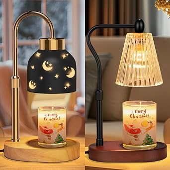 seenlast Candle Warmer Lamp with Timer Dimmer Adjustable Height, Electric Wax Warmer Vintage Home Decor for Scented Jar Candles, for Family