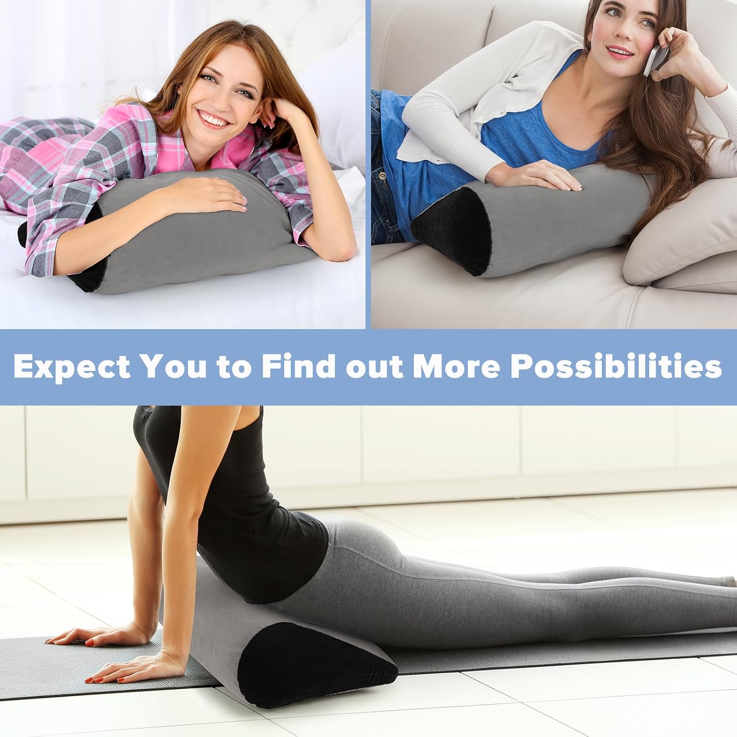 USHMA Inflatable Wedge Pillow for Traveling, Portable Blow up Travel Wedge Pillow for Sleeping in Bed, Fast Inflation & Deflation Inflatable Bed Wedge, Ideal for Home, Travel, and Outdoor