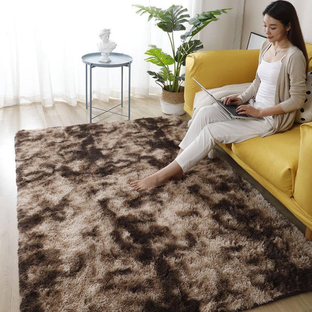 Fluffy Large Carpet Living Room Plush Lounge Rug in The Bedroom Floor Mat Soft Velvet Carpets Decoration,Creamy White,50x80cm Small Size