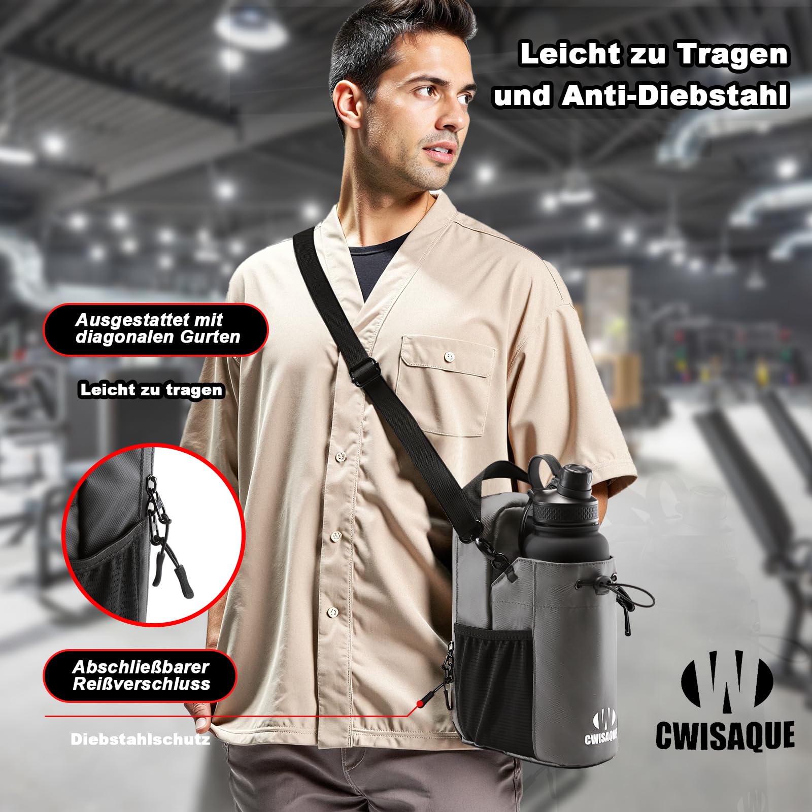 Sac Magnétique Sport avec Fixation Aimantée, Fitness, Sac de Sport pour la Salle de Sport, Les Voyages, Le Travail et Les Sports