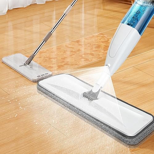 Miniatura 2 de Trapeador de pulverización para limpieza de suelos de microfibra húmeda y seca, mopa de piso de madera dura con 4 almohadillas lavables y 1