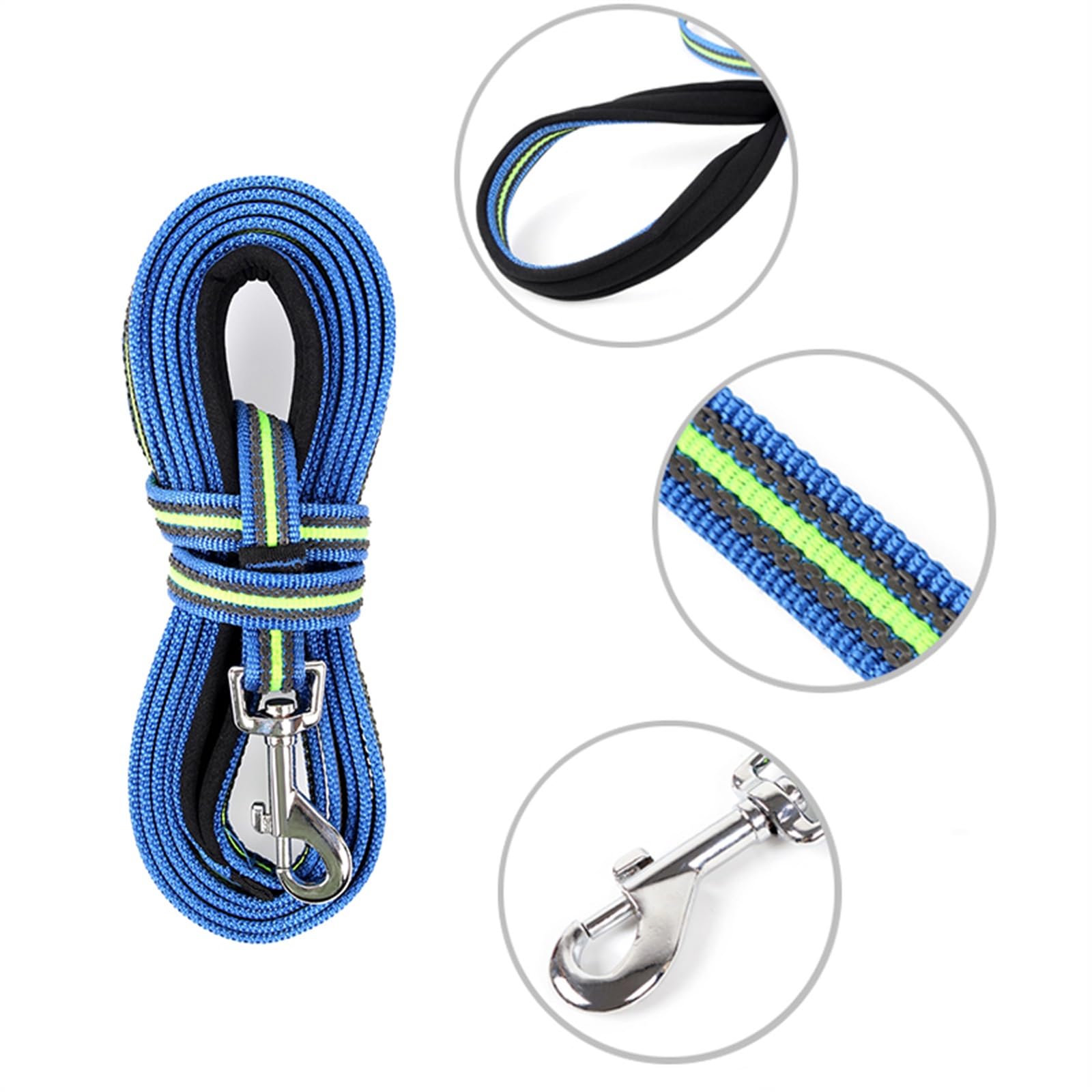 Hundeleine 3M/5M/10M Lange Hundeleinen Nylon Outdoor Tracking Training Pet Lead Belt Schleppleine für Hunde(Green-Black,XL-10m)