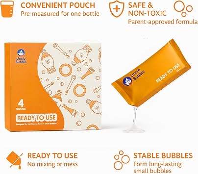 Uncle Bubble Ready-to-Use Solution Refill, 4 Pouches