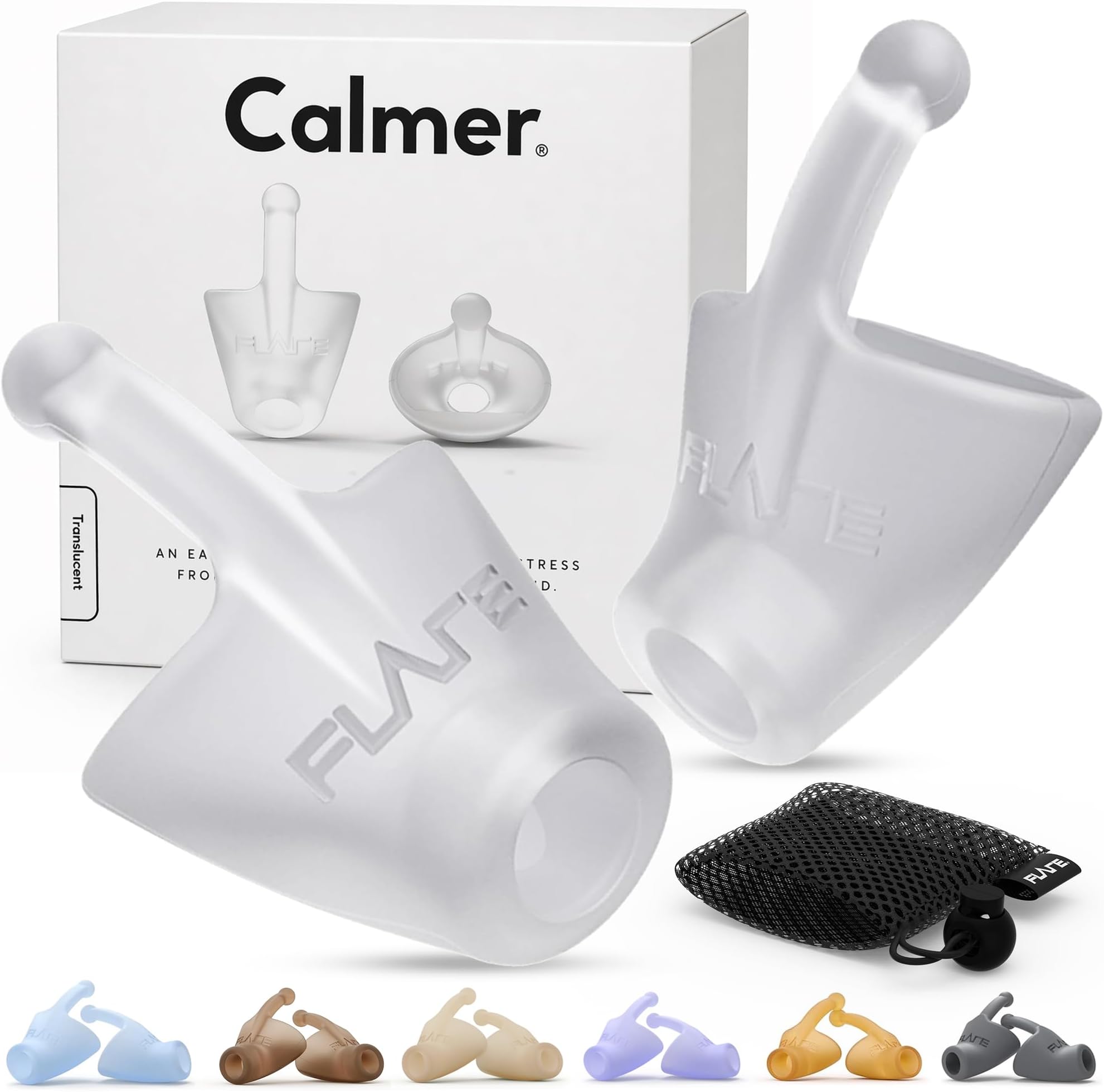 Flare Audio Calmer Translucent - A Small In-Ear Device to Gently Soothe Sound sensitivities and Reduce Stress - for Sensitive Hearing, Autism, ADHD