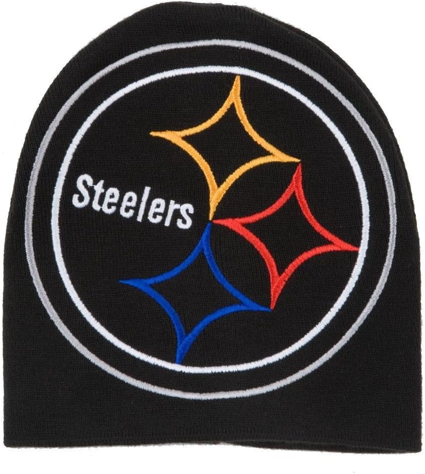 Reebok Oversized Hype Big Logo Skull Cap - NFL Cuffless Knit Beanie Hat