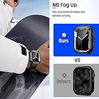 Vista 4 de Goton Funda protectora 2 en 1 y funda impermeable diseñada para Apple Watch Series 8 y 0.276-1.772 in, iWatch de vidrio de 360 grados con carcasa