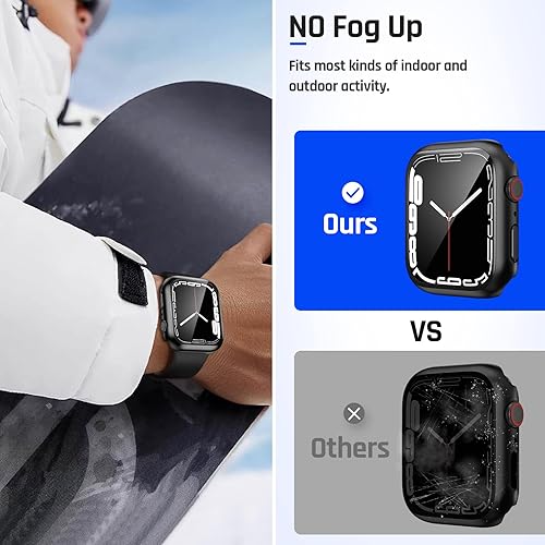 Miniatura 4 de Goton Funda impermeable compatible con Apple Watch de 1.57 pulgadas, SE Series 6 5 4 con protector de pantalla de vidrio templado, iWatch funda