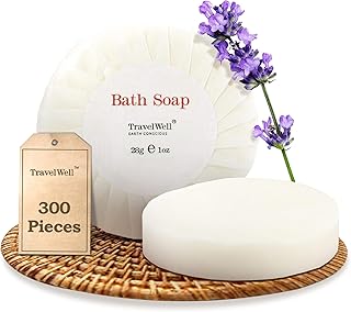 Travelwell Bar Soap Bulk - 1 oz, 300-Pack - Individually Wrapped Hotel & Travel Mini Soap Bars - For Vacation Rental and Airbnb Toiletries or Hygiene Kits Supplies