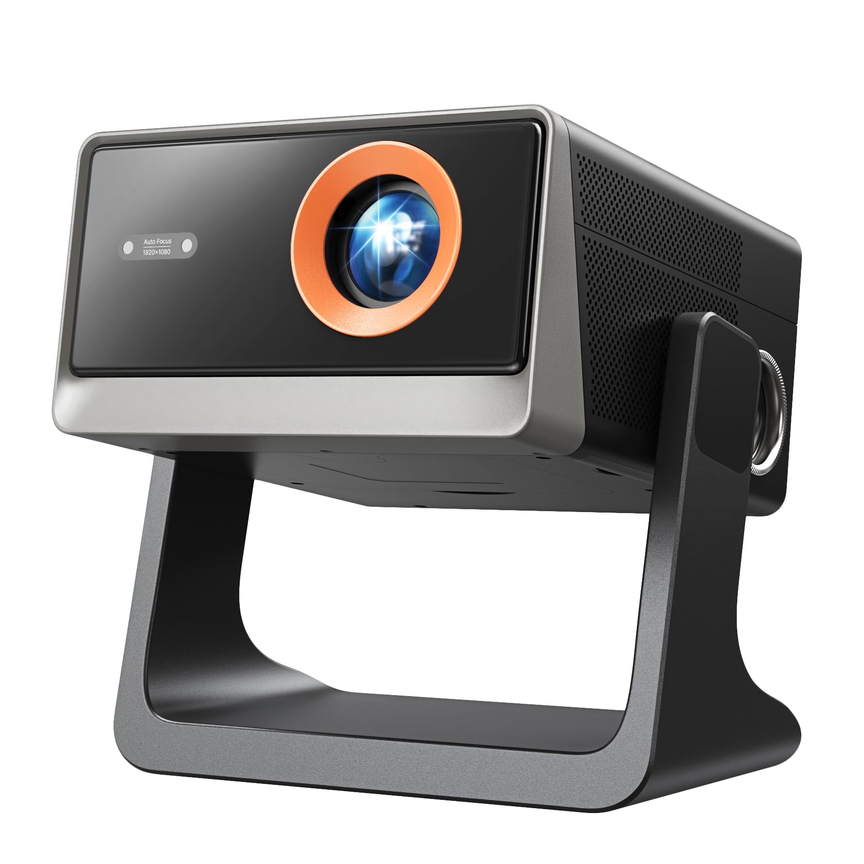 WOLFANG Proiettore 4K, proiettore intelligente con messa a fuoco automatica e keystone automatico, Bluetooth, Home Cinema per proiezione camera da letto e soffitto