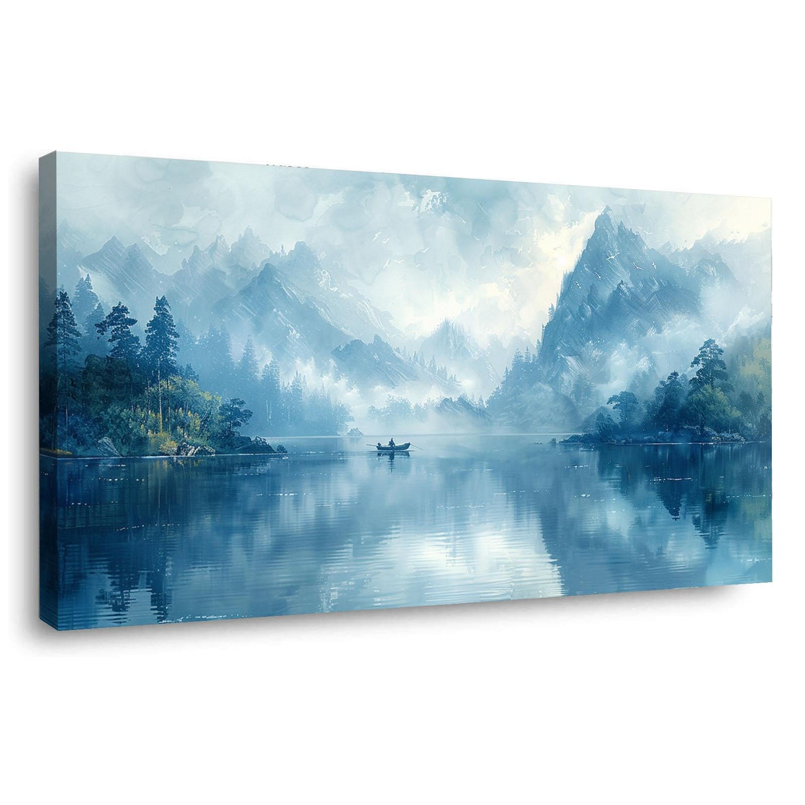 Amazon.co.jp: JOSUE 風景画 絵画 自然 マウンテンレイク キャンバス