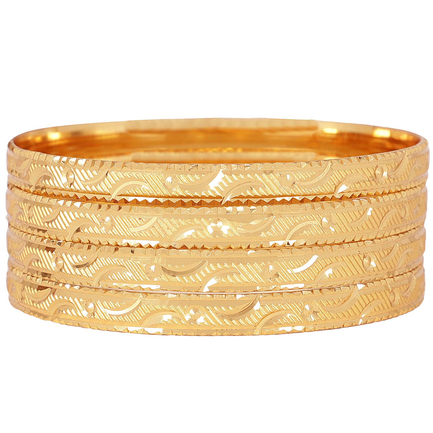 Shining Diva Fashion Set of 4 Latest Traditional Design One Gram Gold Plated Bracelet Bangle for Women and Girls (Design3) (11723b_2.8) (B08KP6WB2G) Amazon Price History, Amazon Price Tracker