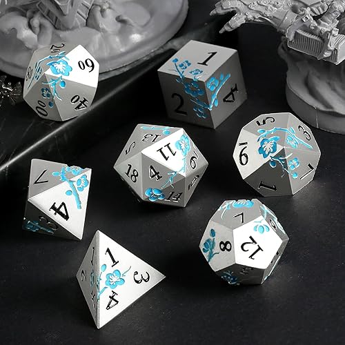 Miniatura 283 de DNDND - Juego de dados de metal para D&D, 7 dados DND verdes con caja de metal para juegos de rol como Dungeons and Dragons y juegos de mesa verde