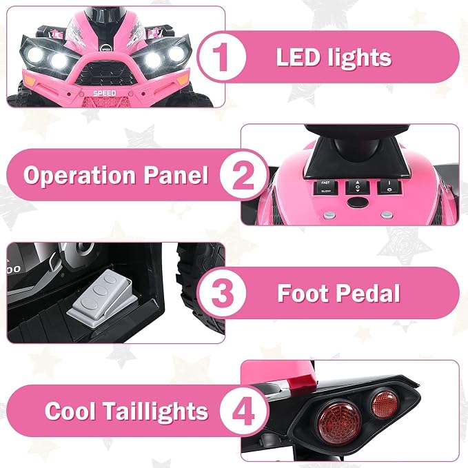 Vehículo ATV Eléctrico 12V para Niños de 3 a 8 Años miniatura 5