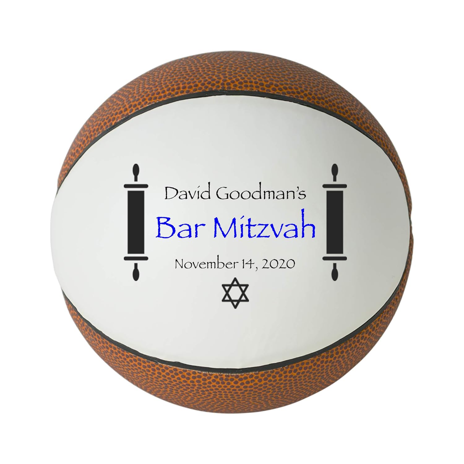 Bar Mitzvah, Bat Mitzvah Personalized Basketball, Bar Bat Mitzvah Keepsake (Bar Mitzvah Basketball, Full Regulation Basketball)