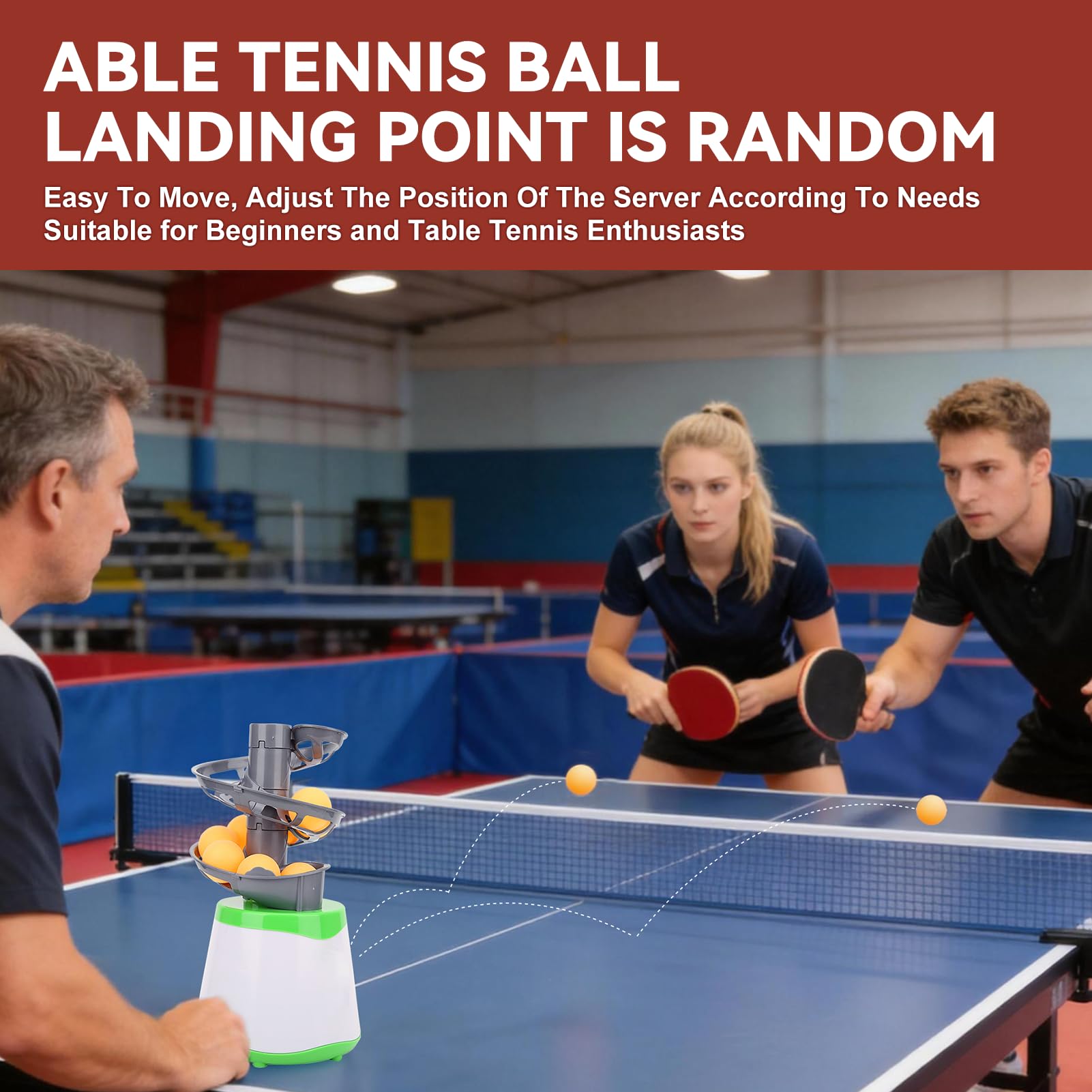 Robot de Tennis de Table Automatique, Entraîneur de Ping-Pong, Lanceur de Balles Automatique, Lanceur Automatique de Tennis de Table Ping-Pong, Dispositif d'entraînement pour Entraînement