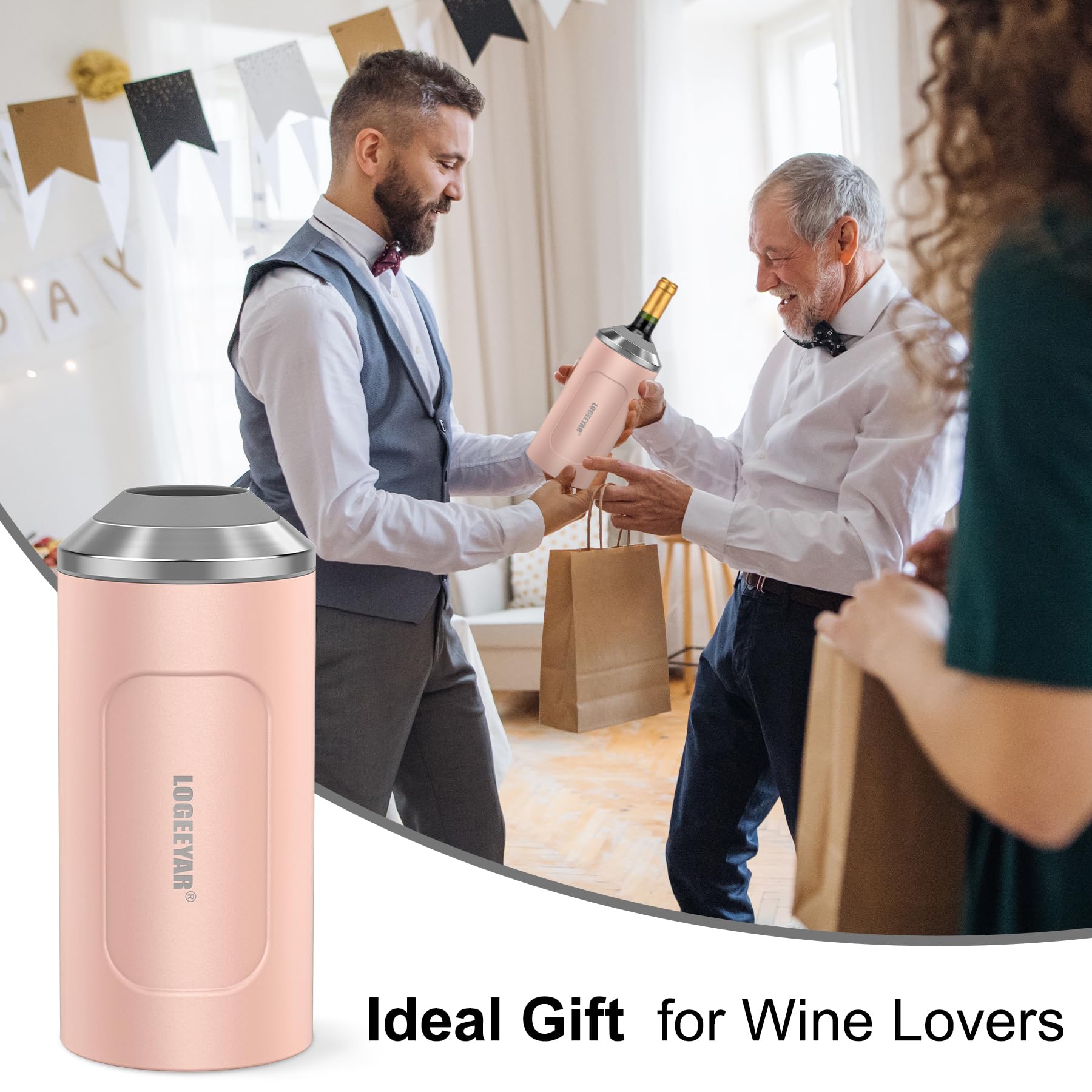 Premium Weinkühler Aus Edelstahl – Doppelwandig, Vakuumisoliert, Hält Bis Zu 6 Stunden Kalt
