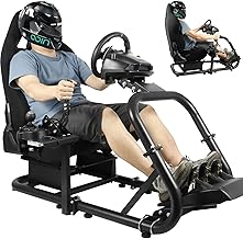 Racing Simulator Cockpit G920 Frame with Black Seat Fits for Logitech G29 G920&G923, Thrustmaster T300RS TX, Fanatec PC PS4 Xbox G920 Racing Sim Cockpit Without Steering wheel, pedal and handbrake