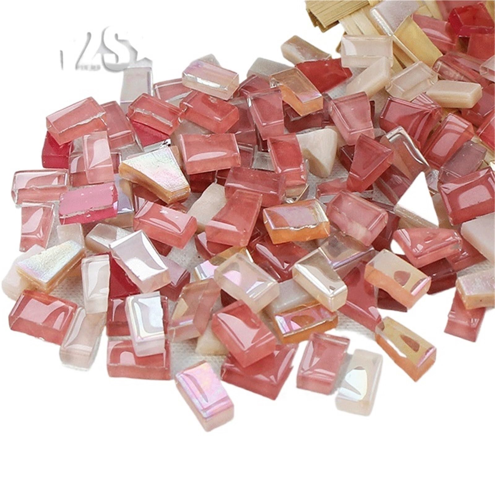 Vaeltor Colord 400G Clear Glass Mosaic Tiles Multi Color Diy Craft Stones For Home Wall Art Decor