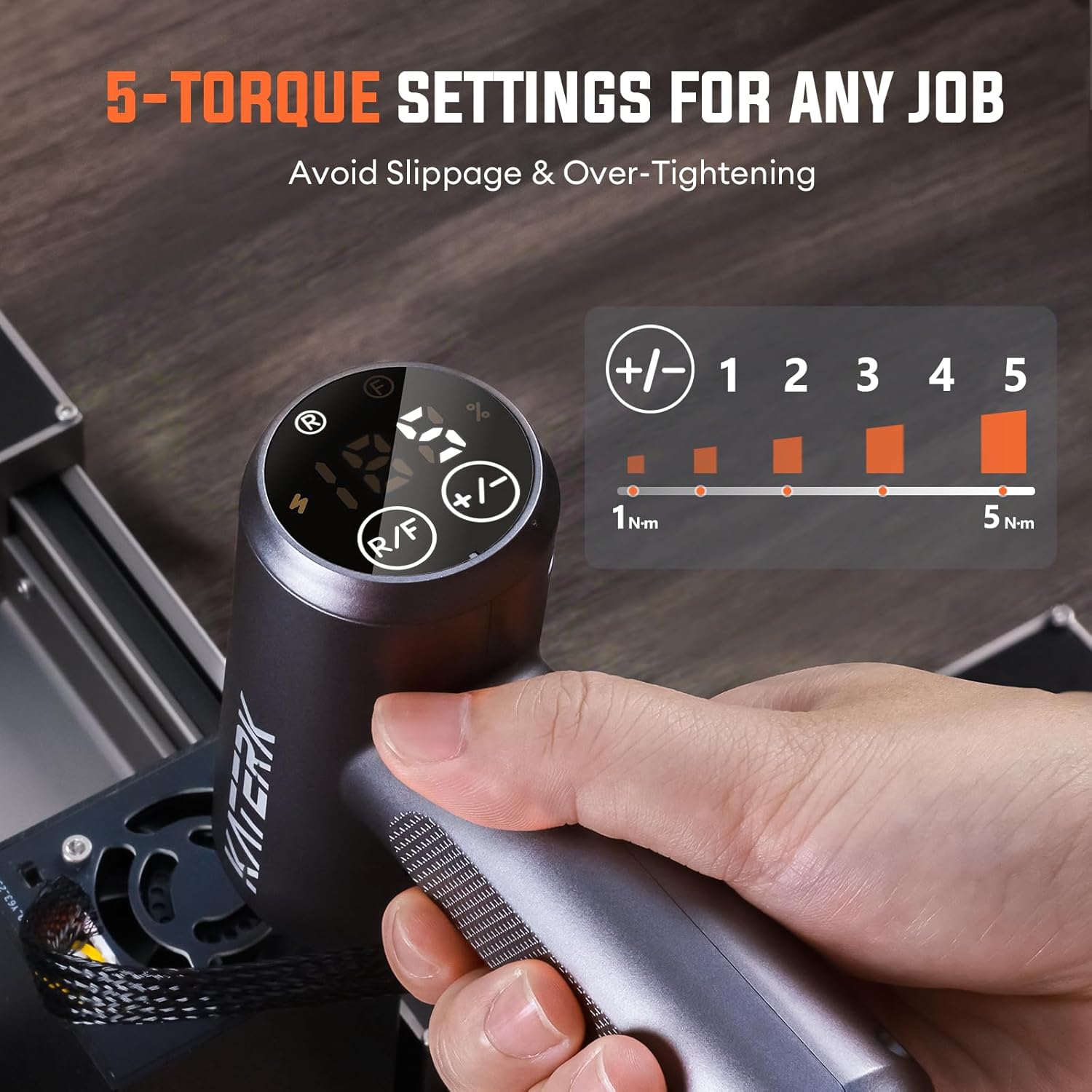 Electric Screwdriver Set - 4V Cordless Screwdriver Rechargeable 2500mAh - 5 Torque Settings Power Screwdriver 250RPM 5N·m Max - Tools for Furniture Electrical Repairs - LED, 15 S2 Metal Bit, 1/4" Hex