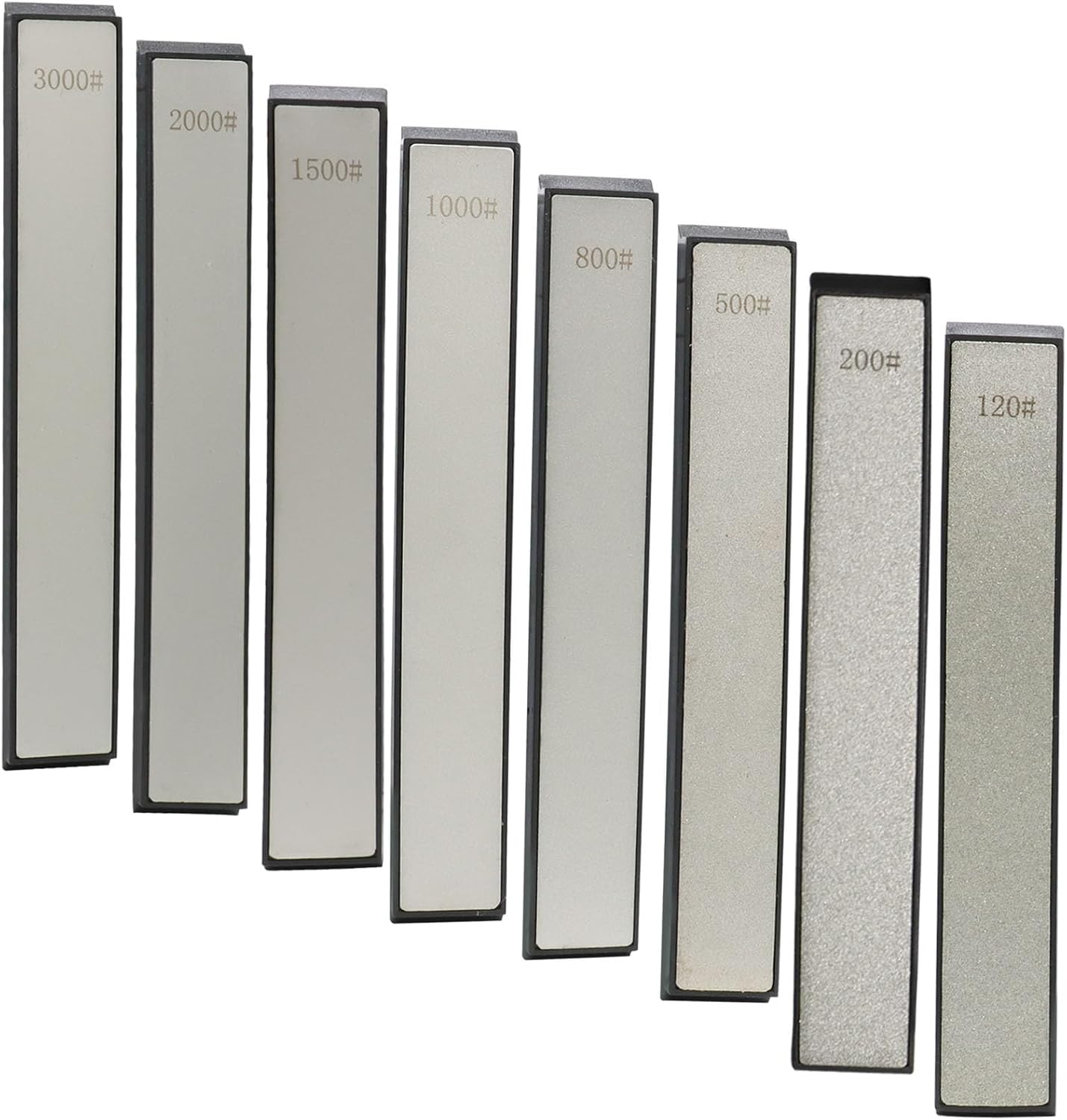 Bonsicoky 8 Pack Diamond Knife Sharpening Stones Set(120-3000 Grit) | for Kitchen Knives, Fixed Angle System Replacement Stone for Sharpener Kit