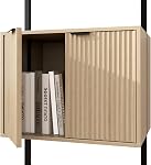 Yusong 73" Étagère en bois et en métal, étagère de rangement mural pour la chambre à coucher, Burlywood