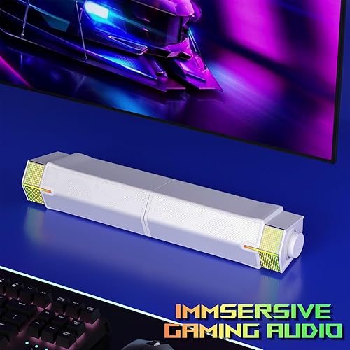 Miniatura 8 de Jeecoo Altavoces Bluetooth M20 para computadora de escritorio de PC, barra de sonido de PC para juegos, alimentación por USB, excelente sonido