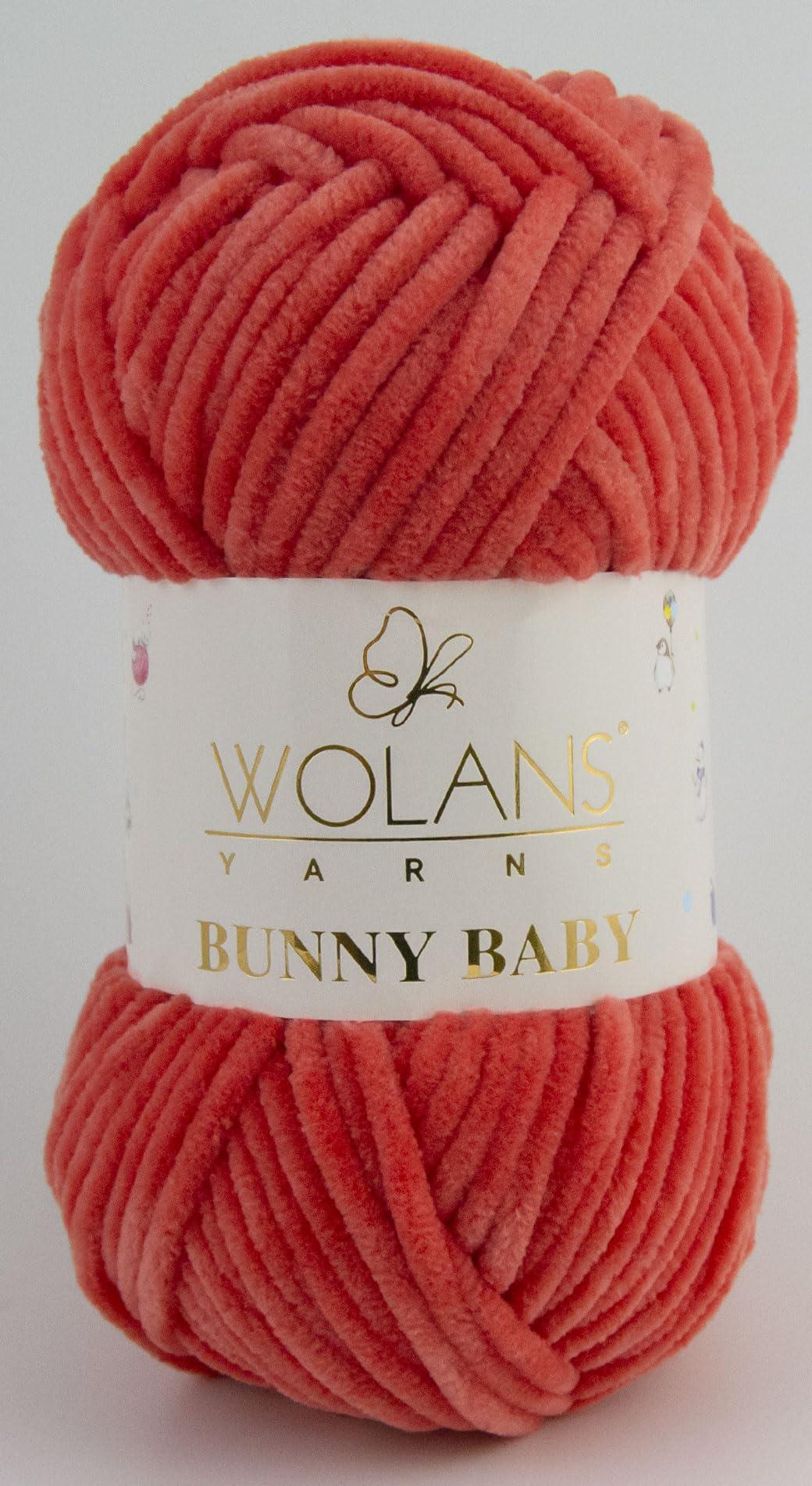 Wolans Bunny Baby Chenille Style Yarn Wool 70 Colours Available 100g Balls (Bright Coral Col 62)