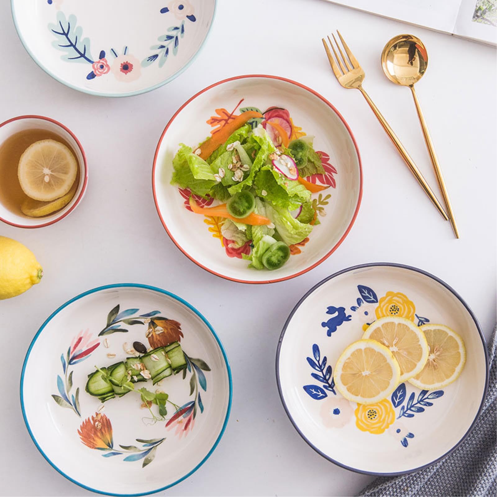 Assiette creuse créative en céramique peinte à la main
