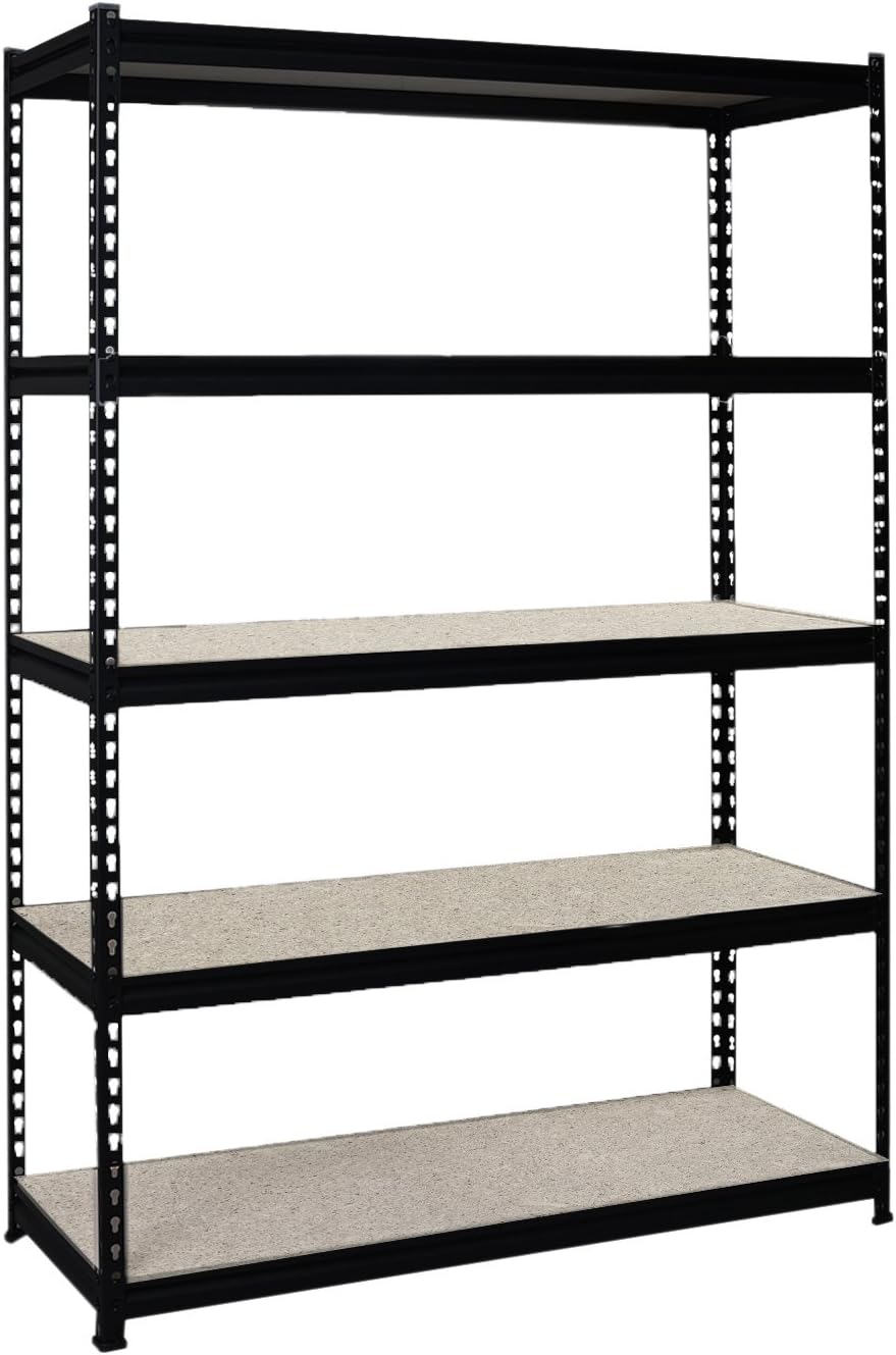 F1555A010001 Mona Steel Storage Rack, 5 Adjustable Shelves, 72" Height x 48" Width x 18" Depth, 72" Height, 18.5" Width