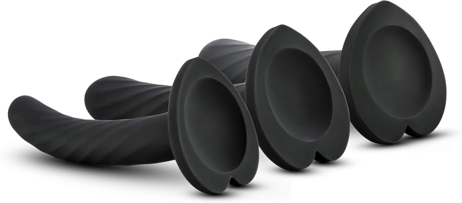 Blush Novelties Temptasia Twist Dilator Kit - Silicone Anal Dildo - 3 Progressing Training Sizes - Premium Puria Platinum Cured Vagina Exerciser - UltraSilk Heart Shaped Suction Cup Harness Compatible