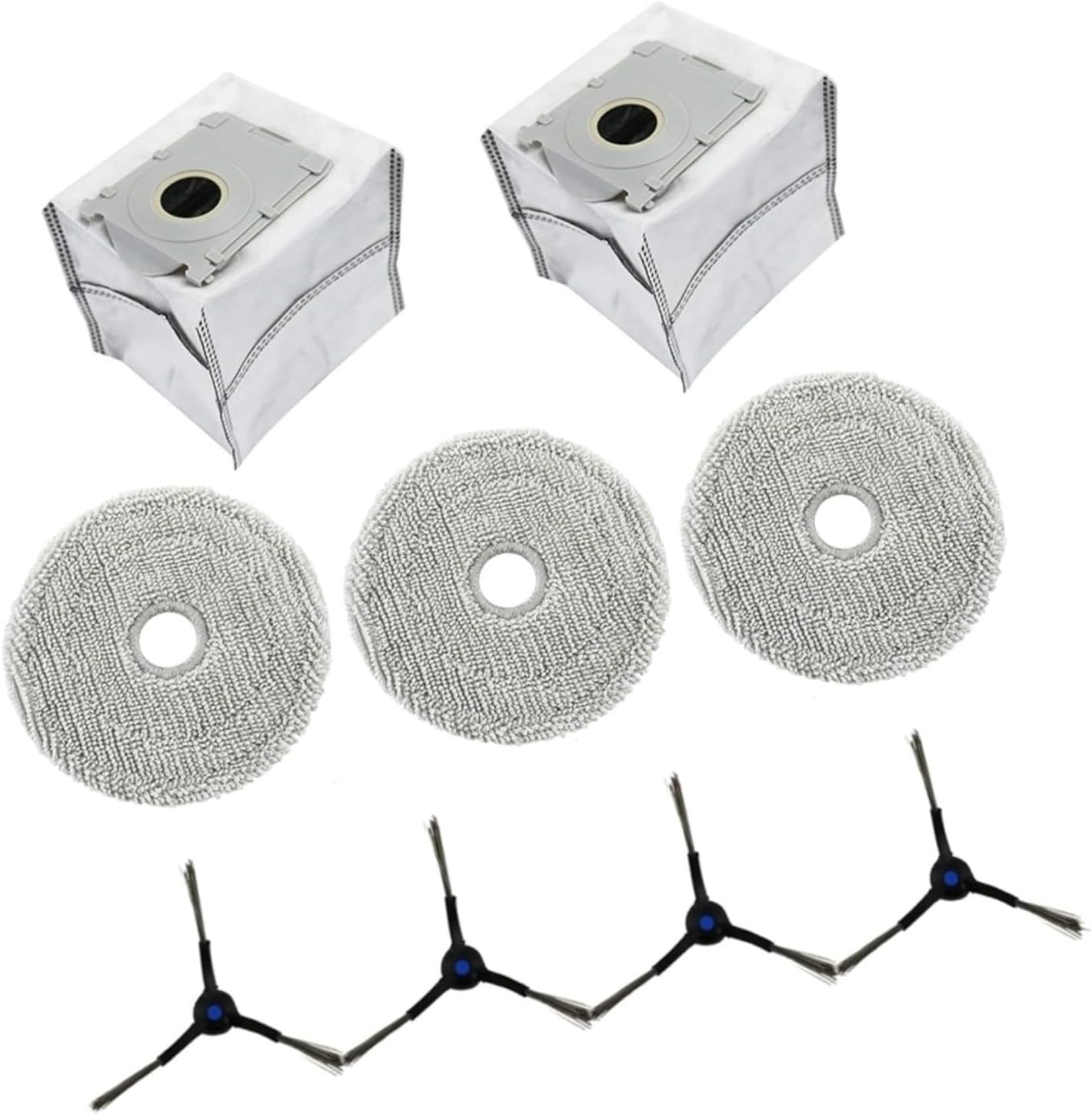 For ECOVACS for DEEBOT MINI Accessories Kit: Mop Cloths, Dust Bags, Side Brushes Replacement Parts for Robot Vacuum Cleaner
