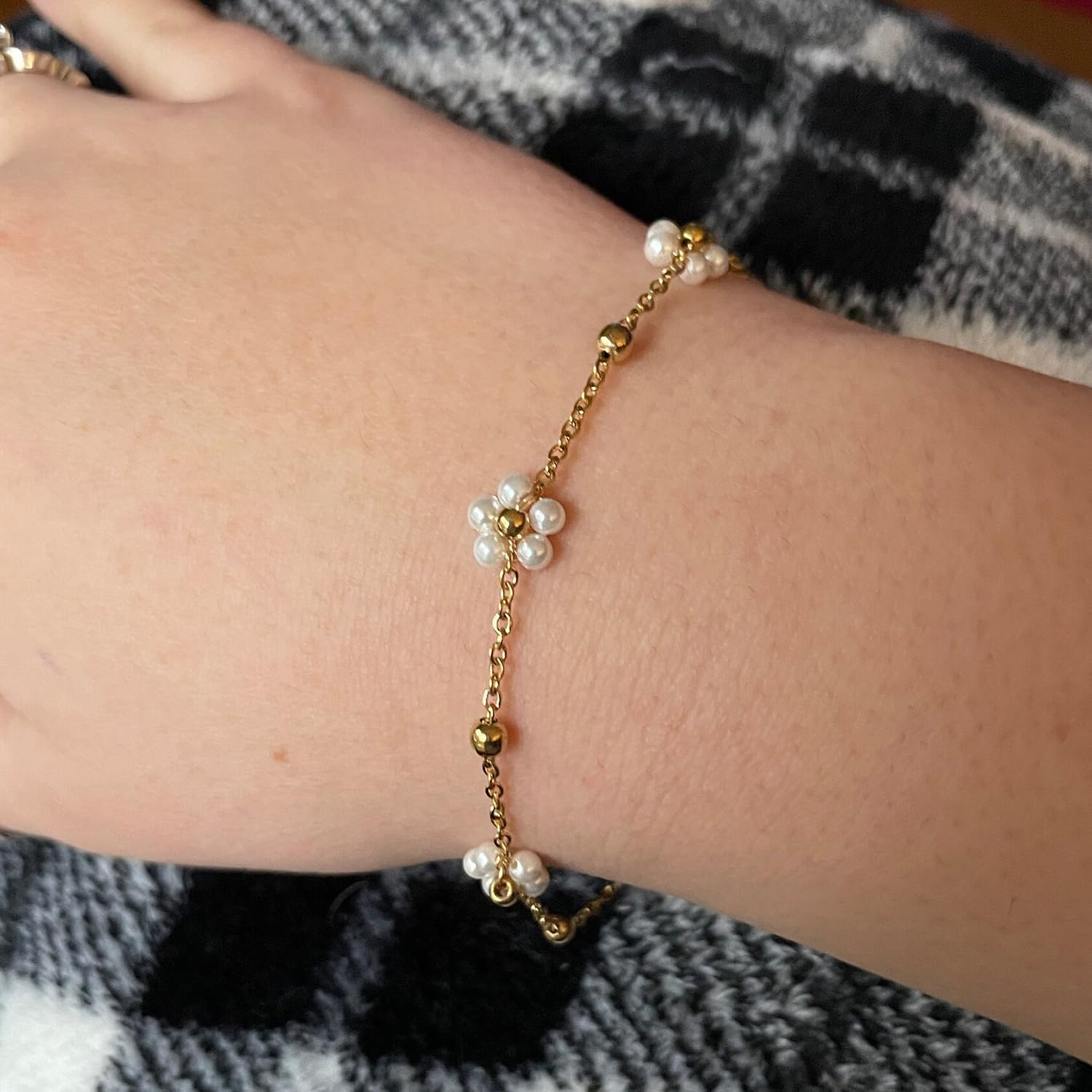 Pearl Bracelet-14K Gold Filled Pear Bracelets for women 6.5”+2” - Image 3