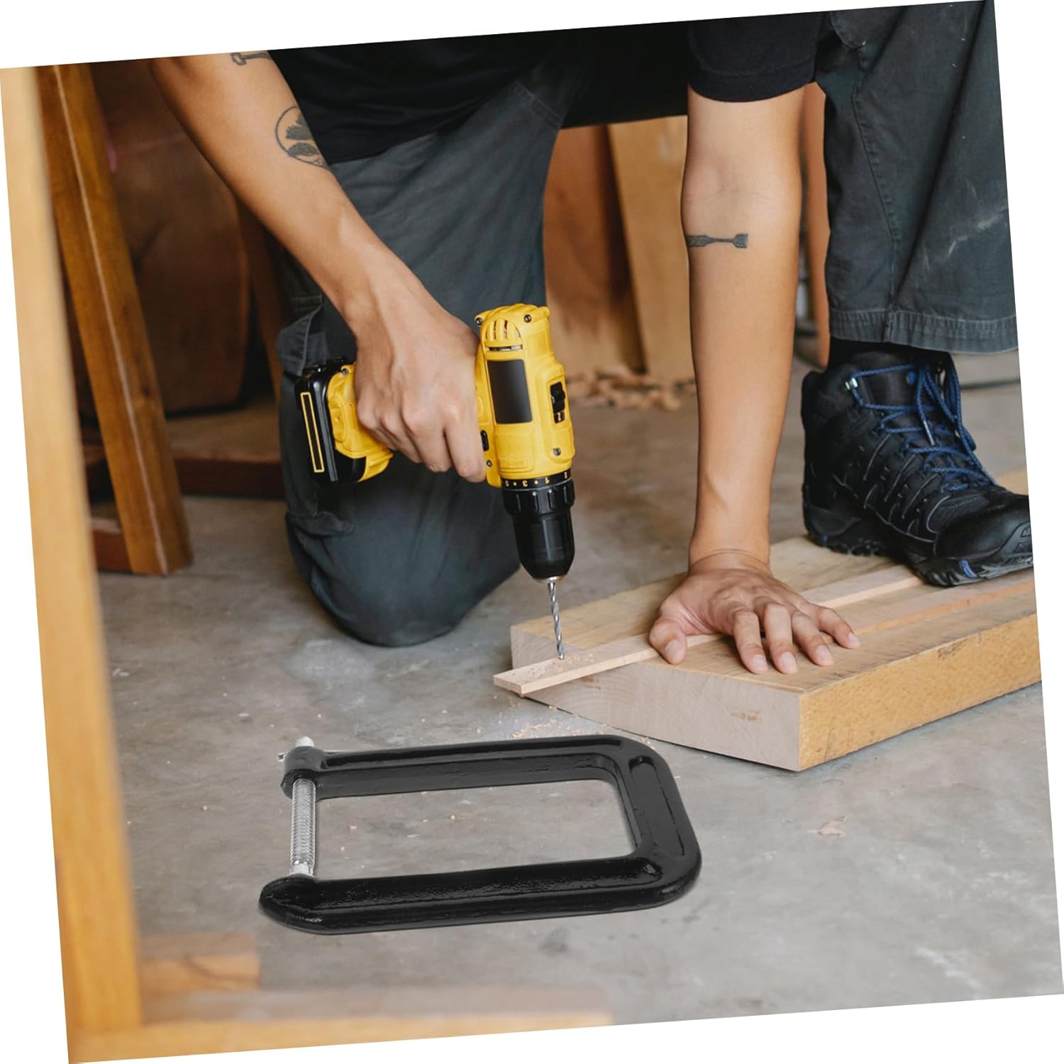 VILLCASE Versatile G-string Desk Clamp Tabletop Mounting Clamp Steel Construction