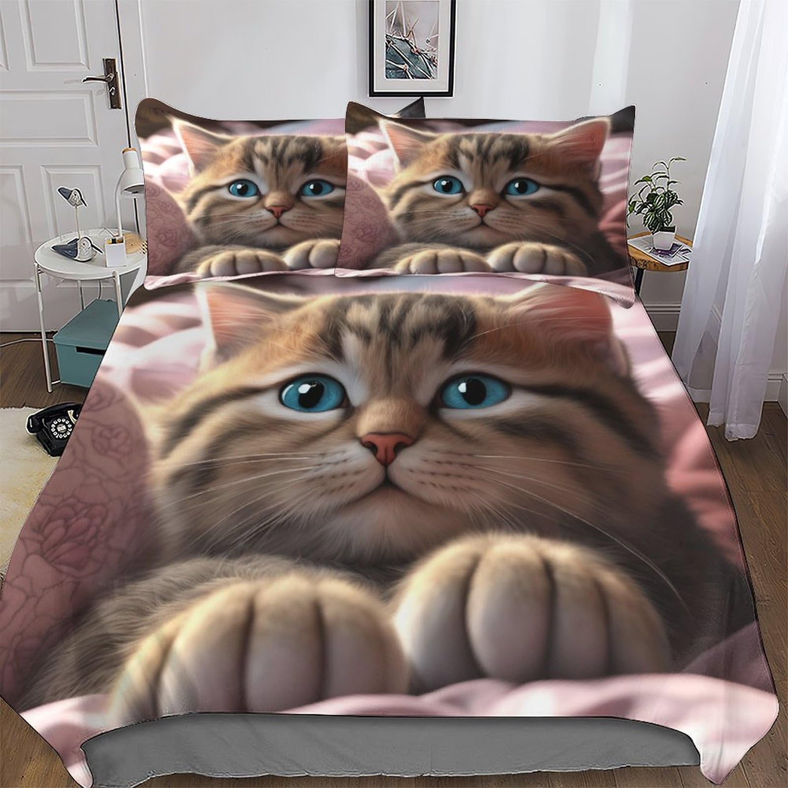 Parure de lit motif chat douce pour transformer la chambre d'enfant en cocon de douceur