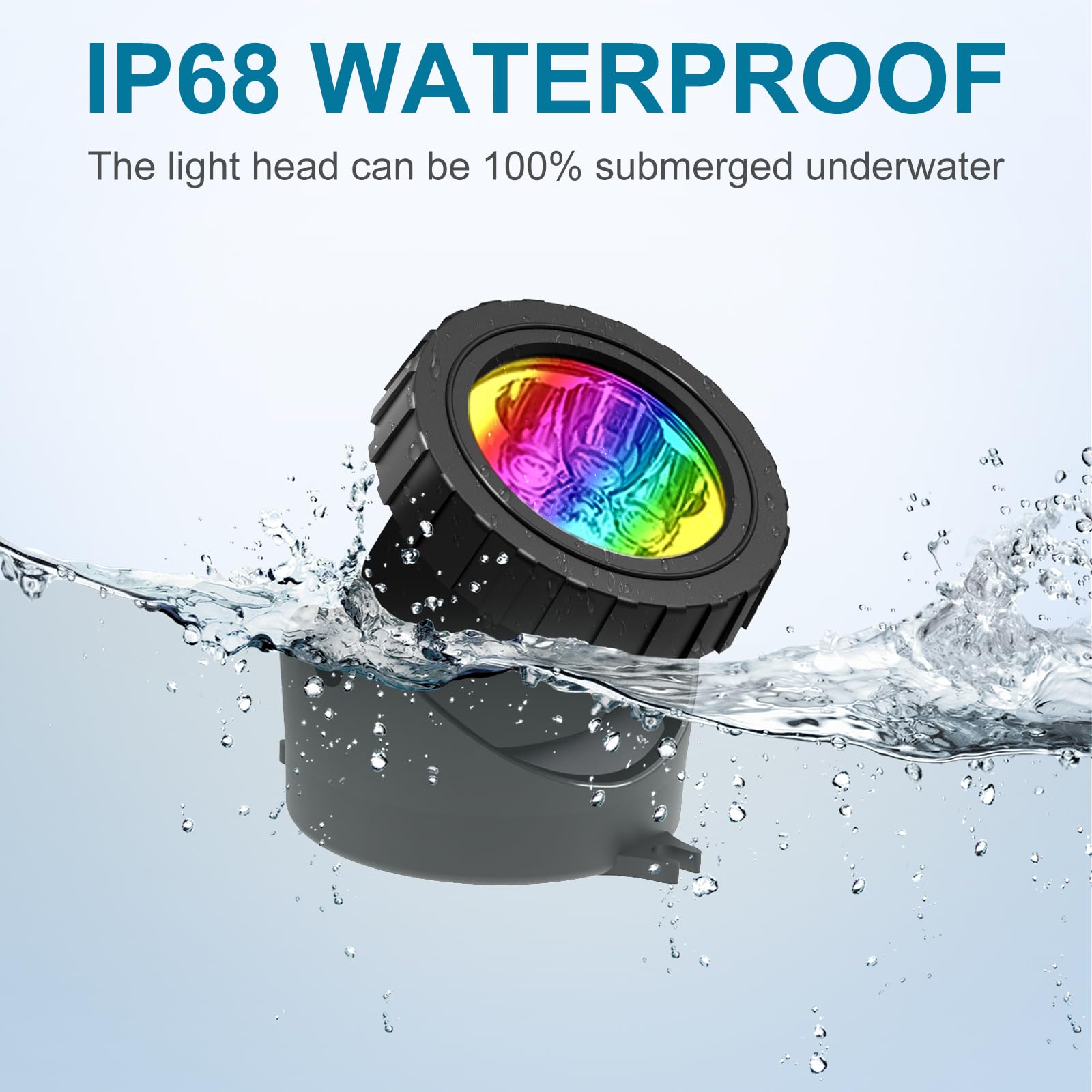 Lumières de bassin alimentées par secteur, 5 en 1 RVB sous-marin avec télécommande, IP68, multicolore, submersible, pour aquarium, jardin, cour, piscine, fontaine.